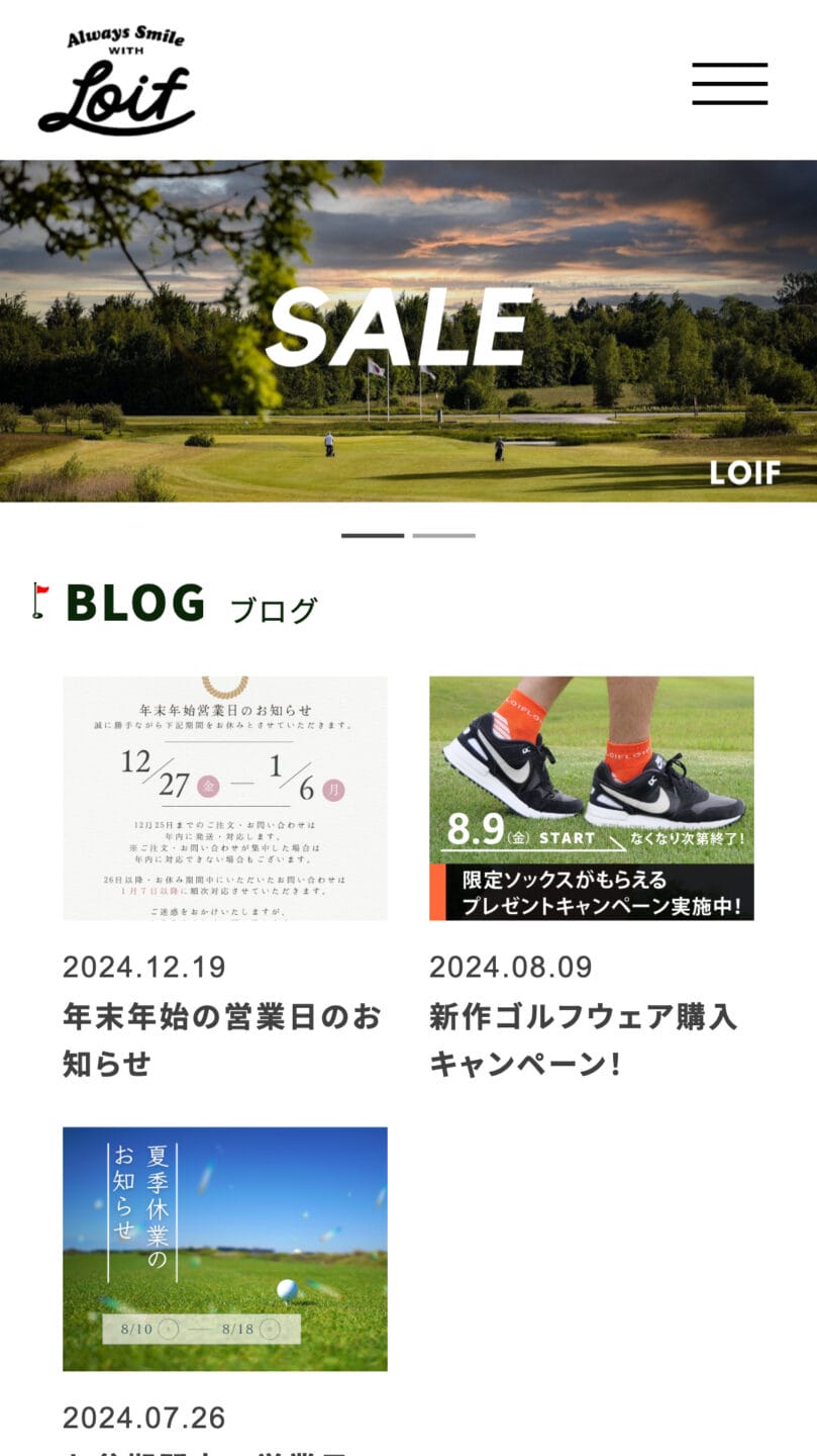 Loif ～ロイフゴルフウェア～│Always Smile with Loif